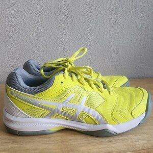 Asics Gel-Dedicate Tennis Shoes Womens Size 7.5 Yellow White Gray 1042A067